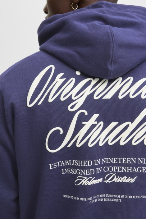 Jack & Jones jornorrebro typo back sweat hood sn